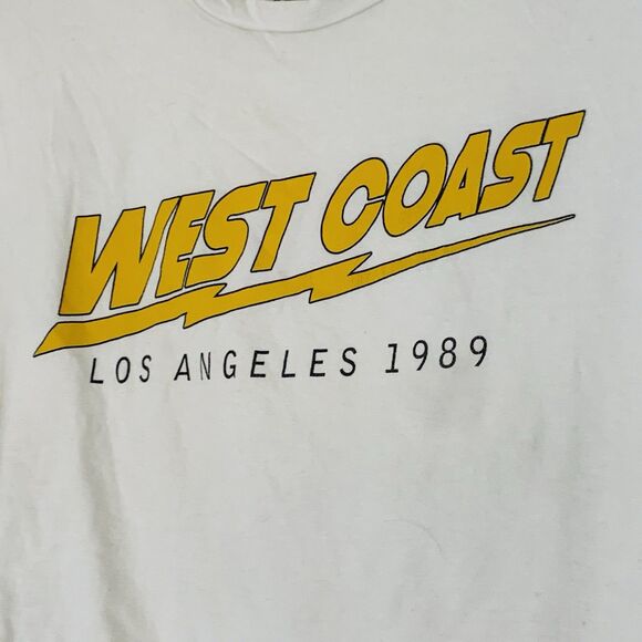 Riot Queen West Coast Los Angeles T-shirt Women XL White Cropped Spellout - Picture 3 of 6